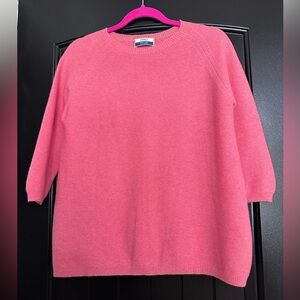 Elegant Coral Crew Neck Sweater 💯Cashmere made in Italy